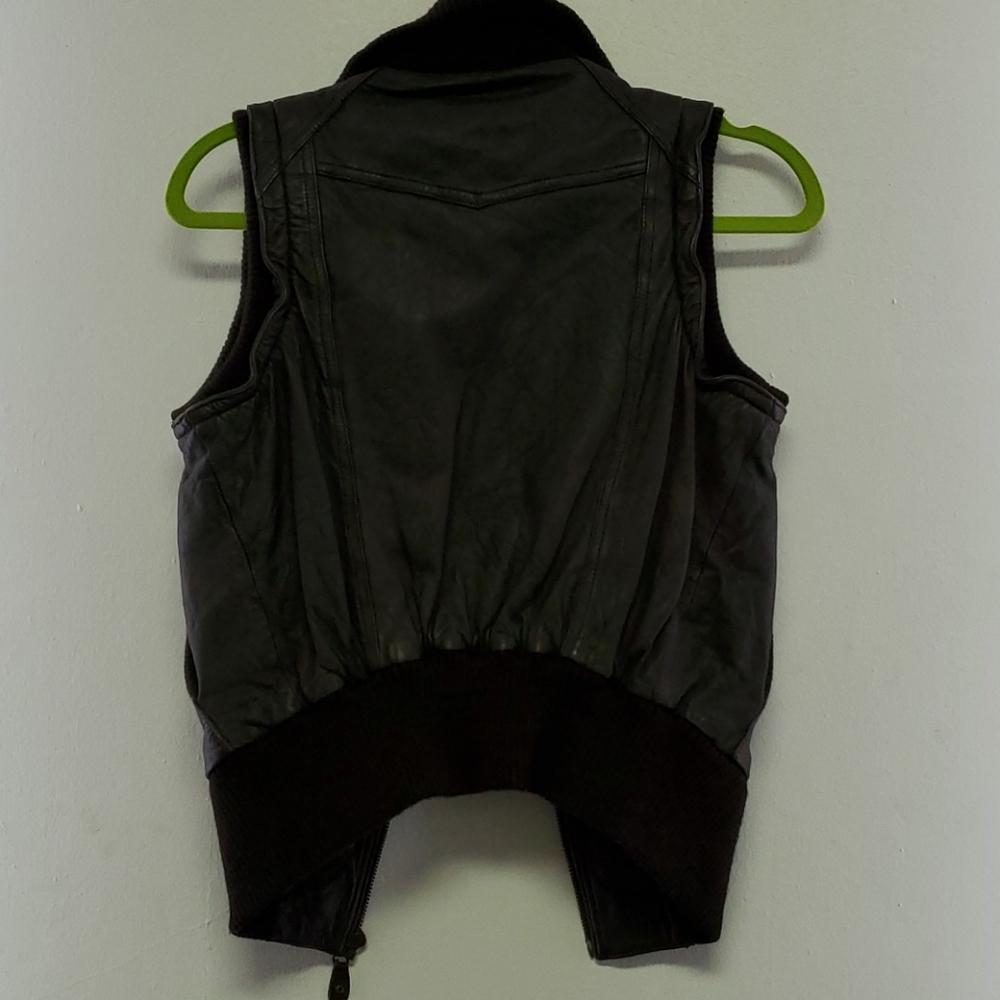 Mango genuine leather brown vest - Picture 3 of 3